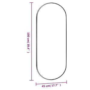 vidaXL Wandspiegel 45x100 cm Glas Oval