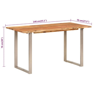 Esstisch 140x70x76 cm Massivholz Akazie