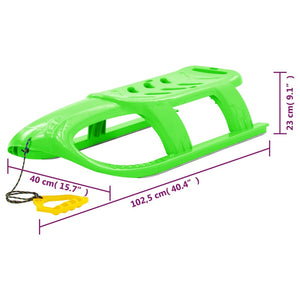 vidaXL Schlitten für Kinder Grün 102,5x40x23 cm Polypropylen