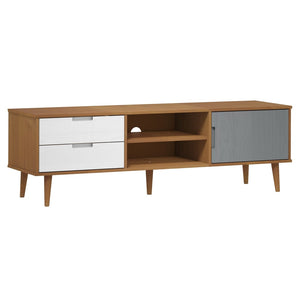 vidaXL TV-Schrank MOLDE Braun 158x40x49 cm Massivholz Kiefer