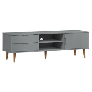 vidaXL TV-Schrank MOLDE Grau 158x40x49 cm Massivholz Kiefer