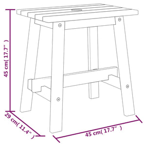 Hocker 45x29x45 cm Rechteckig Massivholz Akazie Stilecasa