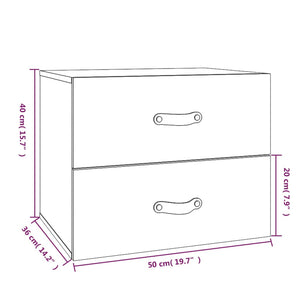 vidaXL Wand-Nachttische 2 Stk. 50x36x40 cm