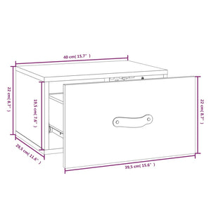 vidaXL Wand-Nachttische 2 Stk. Weiß 40x29,5x22 cm