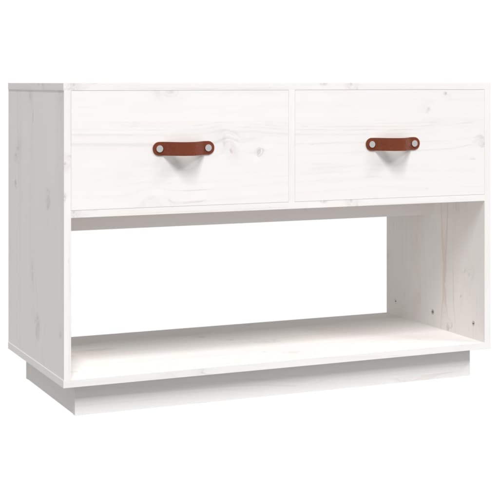 vidaXL TV-Schrank Weiß 90x40x60 cm Massivholz Kiefer