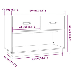 vidaXL TV-Schrank Weiß 90x40x60 cm Massivholz Kiefer