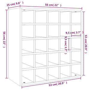 Weinregal 56x25x56 cm Massivholz Kiefer Stilecasa