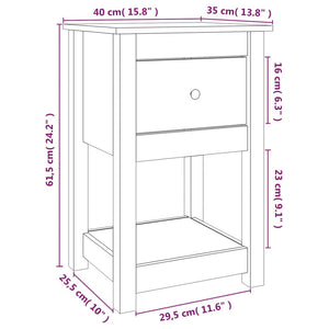 vidaXL Nachttisch 40x35x61,5 cm Massivholz Kiefer