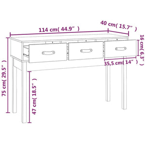 vidaXL Konsolentisch Weiß 114x40x75 cm Massivholz Kiefer