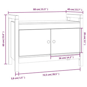 vidaXL Flurbank 80x40x60 cm Massivholz Kiefer