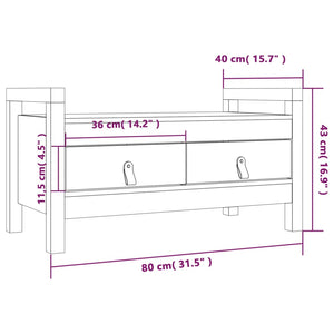 vidaXL Flurbank Grau 80x40x43 cm Massivholz Kiefer