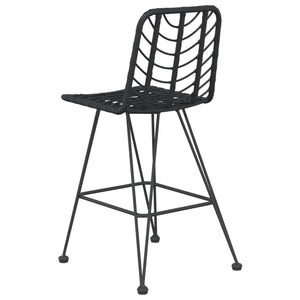 vidaXL Barhocker 2 Stk. Schwarz 45x56x103,5 cm PE-Rattan und Stahl