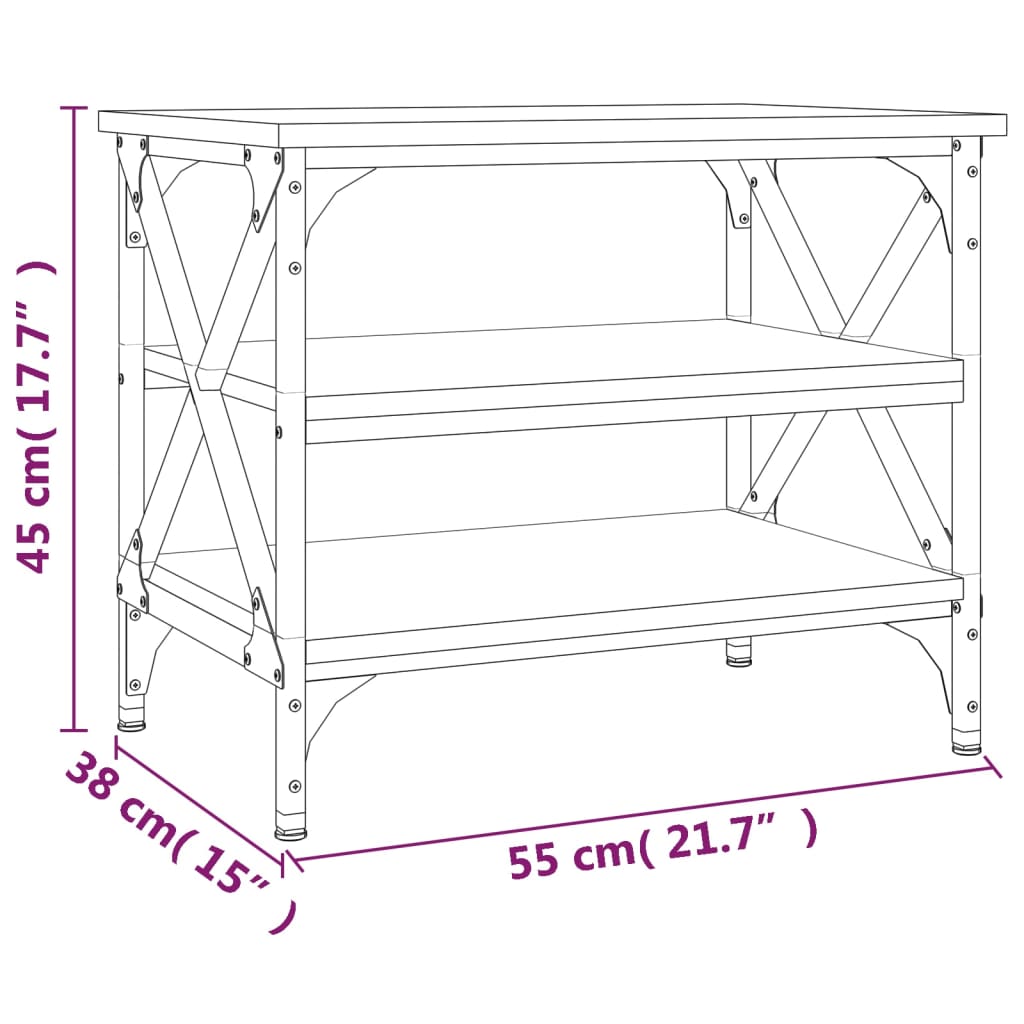 vidaXL Beistelltisch Sonoma-Eiche 55x38x45 cm Holzwerkstoff