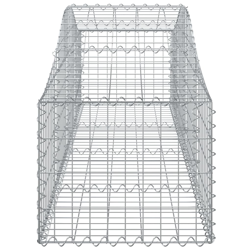 Gabionen mit Hochbogen 4 Stk. 200x50x40/60 cm Verzinktes Eisen