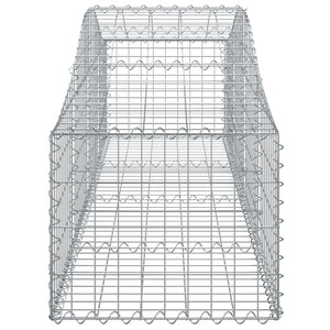 Gabionen mit Hochbogen 4 Stk. 200x50x40/60 cm Verzinktes Eisen