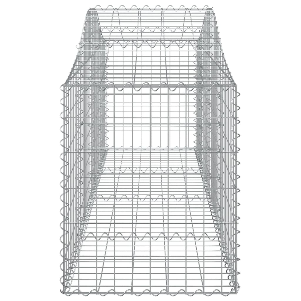 Gabionen mit Hochbogen 2 Stk. 200x50x60/80 cm Verzinktes Eisen Stilecasa