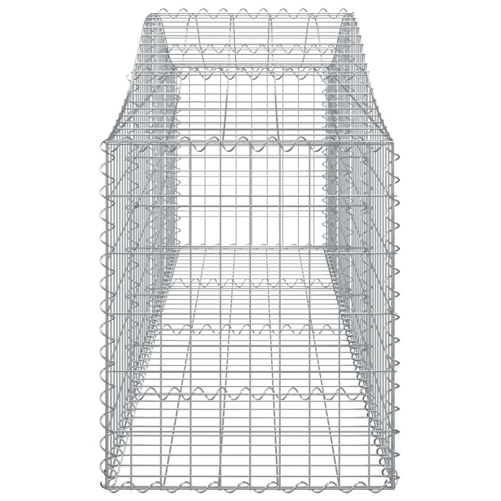 Gabionen mit Hochbogen 7 Stk. 200x50x60/80 cm Verzinktes Eisen