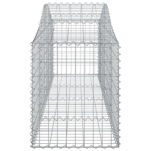 Gabionen mit Hochbogen 7 Stk. 200x50x60/80 cm Verzinktes Eisen