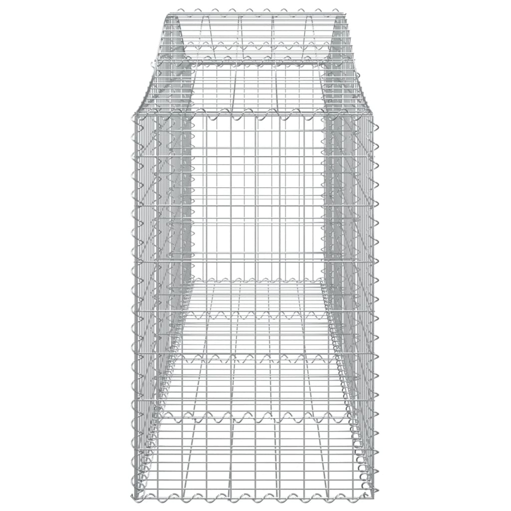 Gabionen mit Hochbogen 3 Stk. 200x50x80/100 cm Verzinktes Eisen