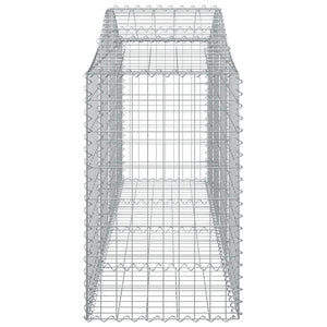 Gabionen mit Hochbogen 3 Stk. 200x50x80/100 cm Verzinktes Eisen