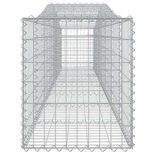 Gabionen mit Hochbogen 2 Stk. 400x50x60/80 cm Verzinktes Eisen