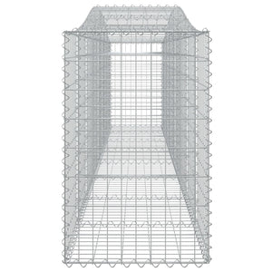 Gabionen mit Hochbogen 4 Stk. 400x50x80/100cm Verzinktes Eisen Stilecasa