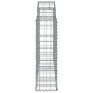 Gabionen mit Hochbogen 2 Stk. 200x30x100/120cm Verzinktes Eisen