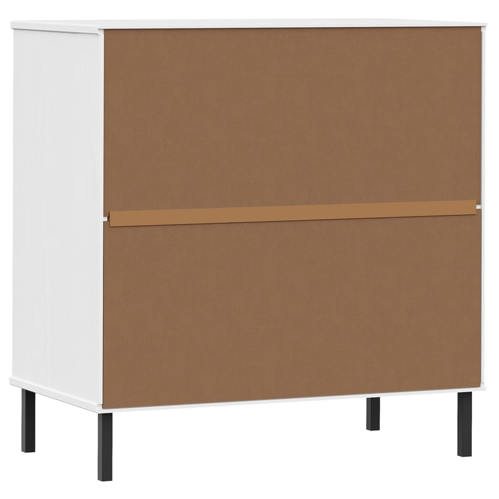 vidaXL Sideboard OSLO mit 3 Schubladen Weiß 77x40x79,5 cm Massivholz