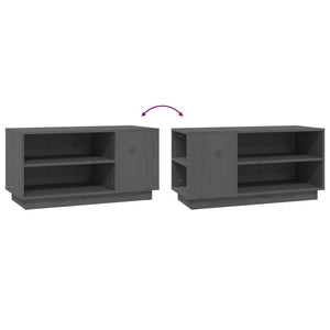 vidaXL TV-Schrank Grau 80x35x40,5 cm Massivholz Kiefer