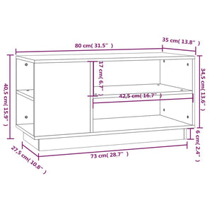 vidaXL TV-Schrank Grau 80x35x40,5 cm Massivholz Kiefer