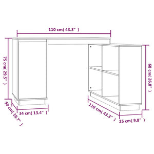 vidaXL Schreibtisch 110x50x75 cm Massivholz Kiefer