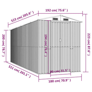 vidaXL Geräteschuppen Dunkelbraun 192x523x223 cm Verzinkter Stahl