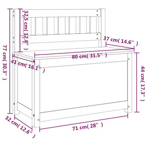 vidaXL Sitzbank Weiß 80x41x77 cm Massivholz Kiefer