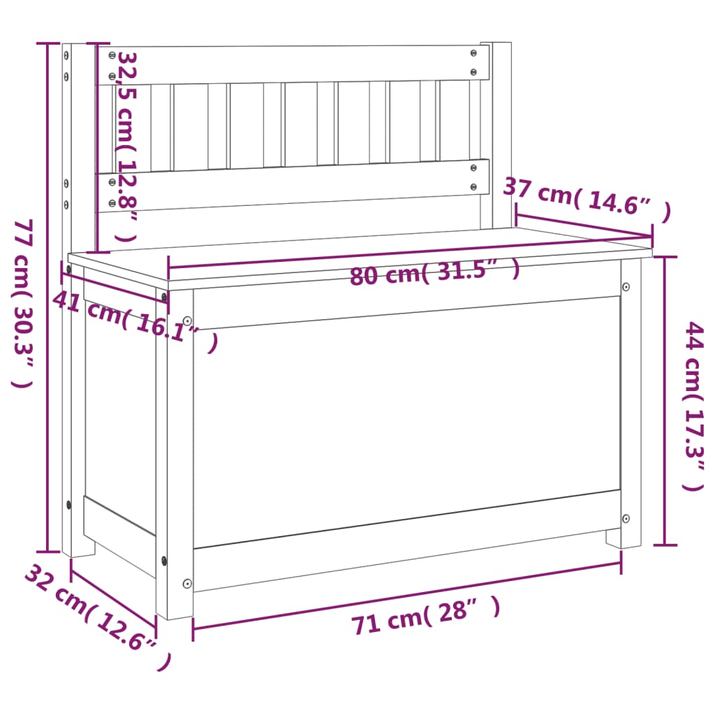 vidaXL Sitzbank Grau 80x41x77 cm Massivholz Kiefer