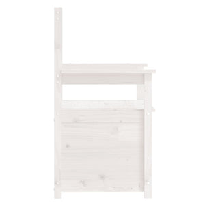 vidaXL Sitzbank Weiß 112,5x51,5x96,5 cm Massivholz Kiefer