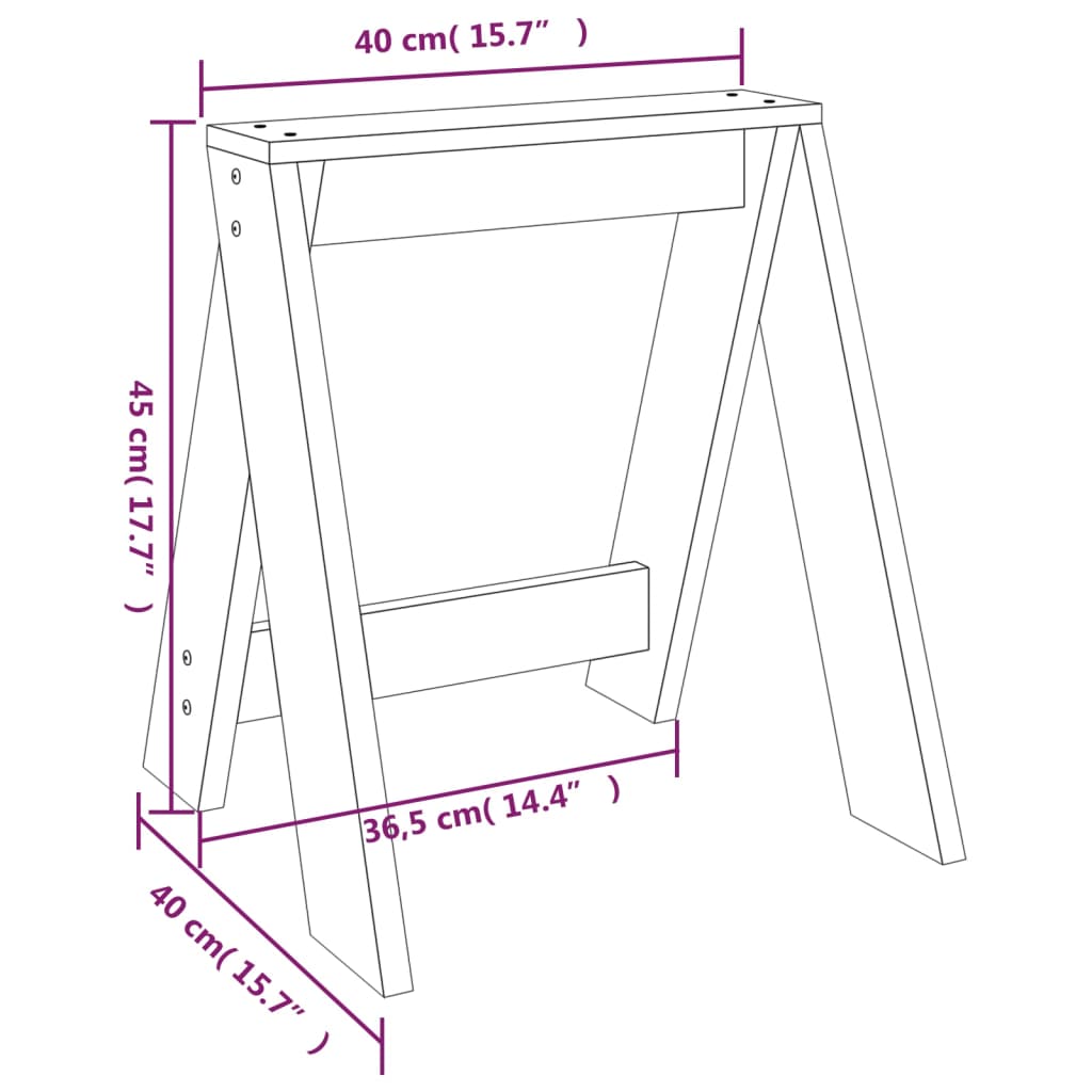 vidaXL Hocker 2 Stk. Weiß 40x40x45 cm Massivholz Kiefer