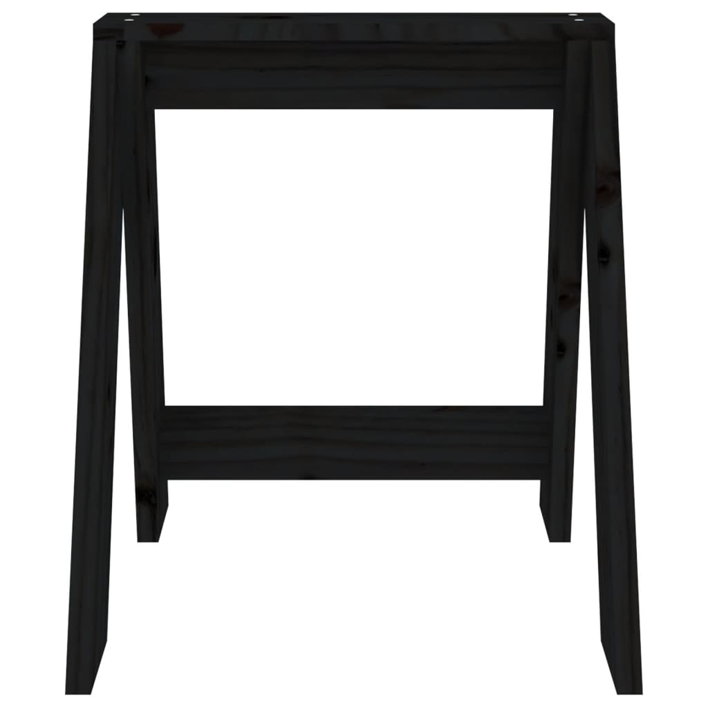 vidaXL Hocker 2 Stk. Schwarz 40x40x45 cm Massivholz Kiefer