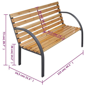 vidaXL Gartenbank 112 cm Massivholz Tanne