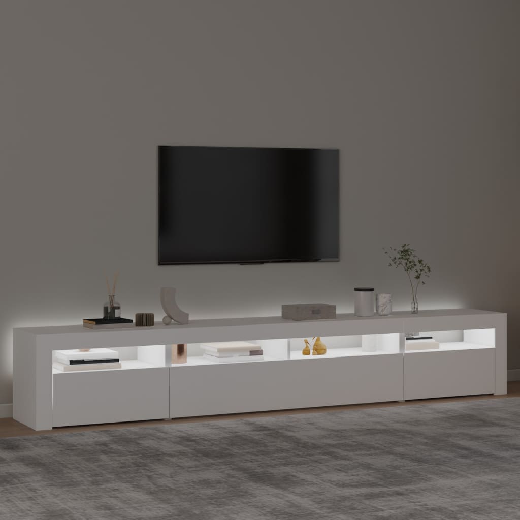 vidaXL TV-Schrank mit LED-Leuchten Weiß 240x35x40 cm