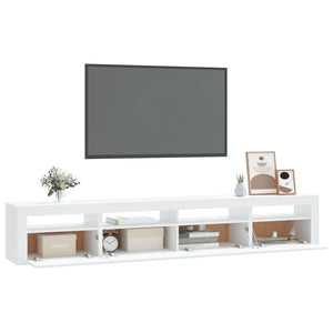 vidaXL TV-Schrank mit LED-Leuchten Weiß 240x35x40 cm