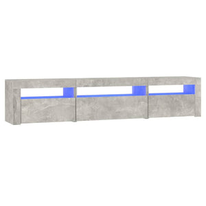 TV-Schrank mit LED-Leuchten Betongrau 195x35x40 cm Stilecasa