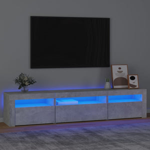 TV-Schrank mit LED-Leuchten Betongrau 195x35x40 cm Stilecasa