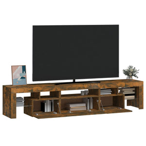 TV-Schrank mit LED-Leuchten Räuchereiche 200x36,5x40 cm Stilecasa