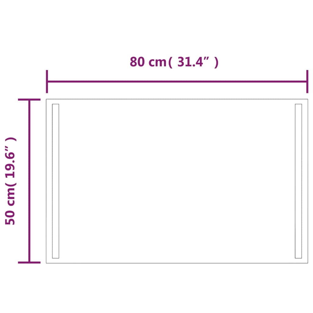 LED-Badspiegel 50x80 cm Stilecasa