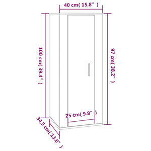 vidaXL TV-Wandschrank Weiß 40x34,5x100 cm