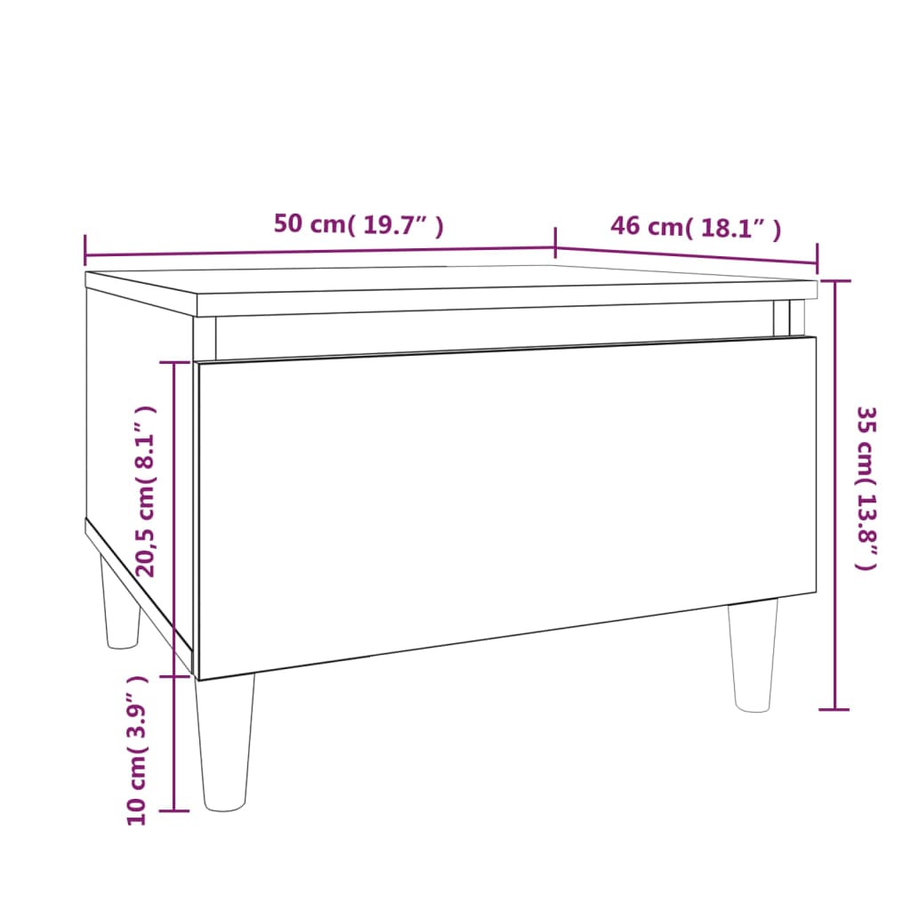 vidaXL Beistelltische 2 Stk. Betongrau 50x46x35 cm Holzwerkstoff