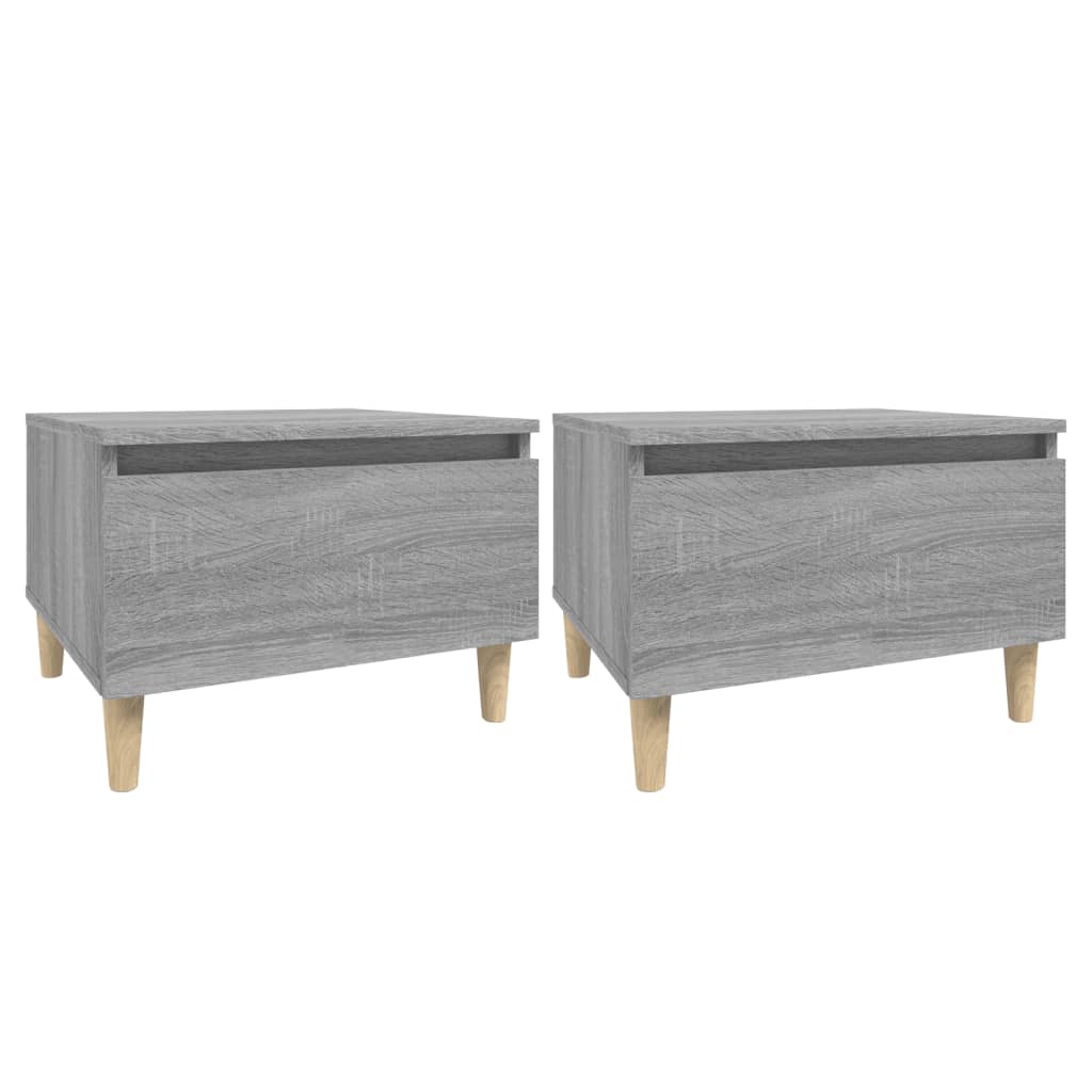 vidaXL Beistelltische 2 Stk. Grau Sonoma 50x46x35 cm Holzwerkstoff