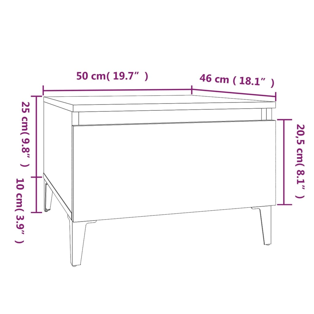 vidaXL Beistelltisch Braun Eichen-Optik 50x46x35 cm Holzwerkstoff