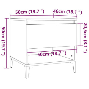 vidaXL Beistelltische 2 Stk. Hochglanz-Weiß 50x46x50 cm Holzwerkstoff