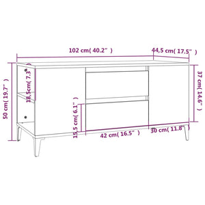 vidaXL TV-Schrank Betongrau 102x44,5x50 cm Holzwerkstoff